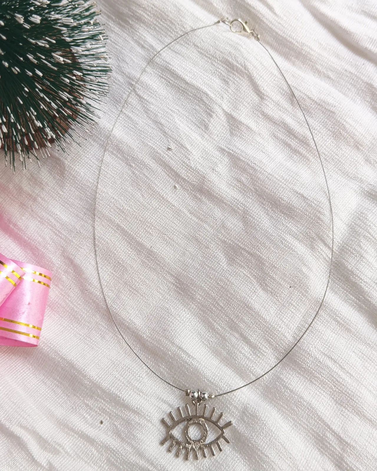 Invisible Evil Eye Necklace Without Earrings
