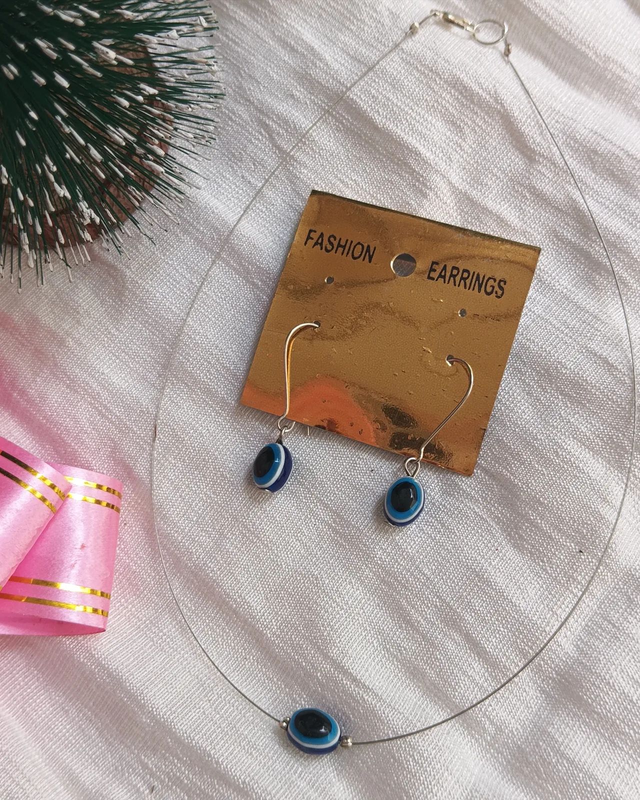 Invisible Evil Eye Necklace Without Earrings (copy)